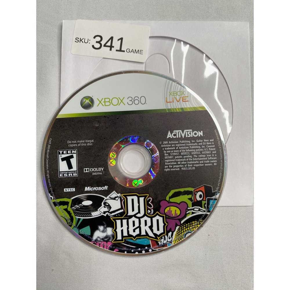 DJ Hero Microsoft Xbox 360 Video Game Disc Only
